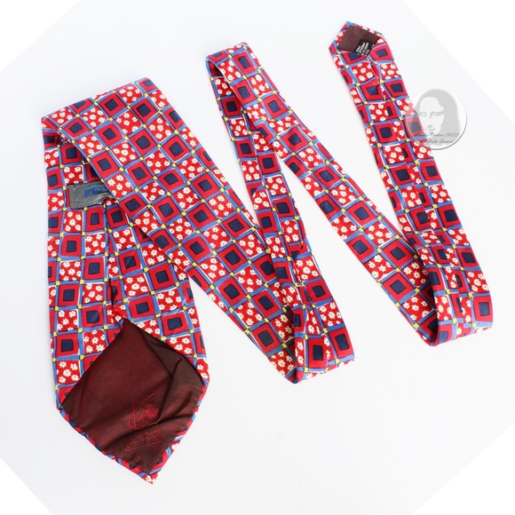 KENZO Silk Tie Mens Necktie Abstract Geometric Floral Print Made in Italy - Picture 4 of 7